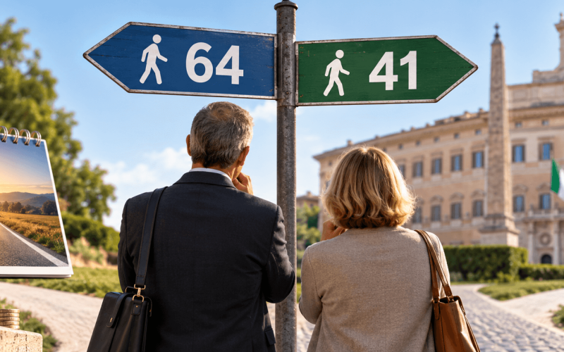 Allo studio per il 2027 l’uscita anticipata a 64 anni.